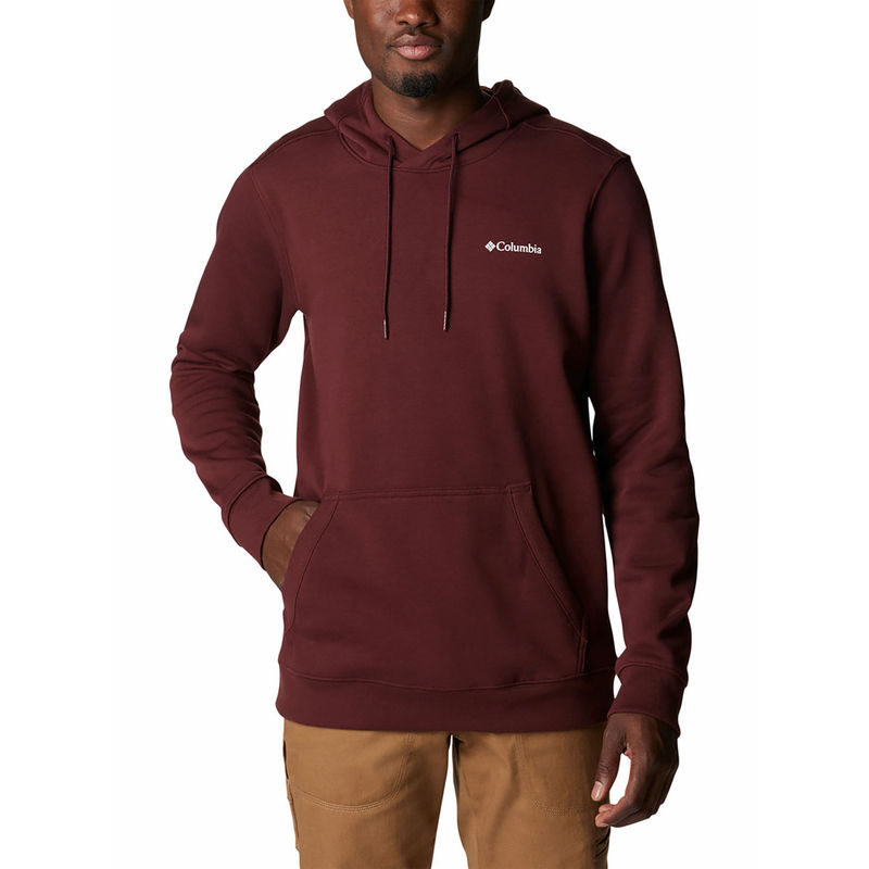 Columbia Mens Purple Blended Fabric Full Sleeve Csc Basic Logo Hoodie Sweatshirt (M)