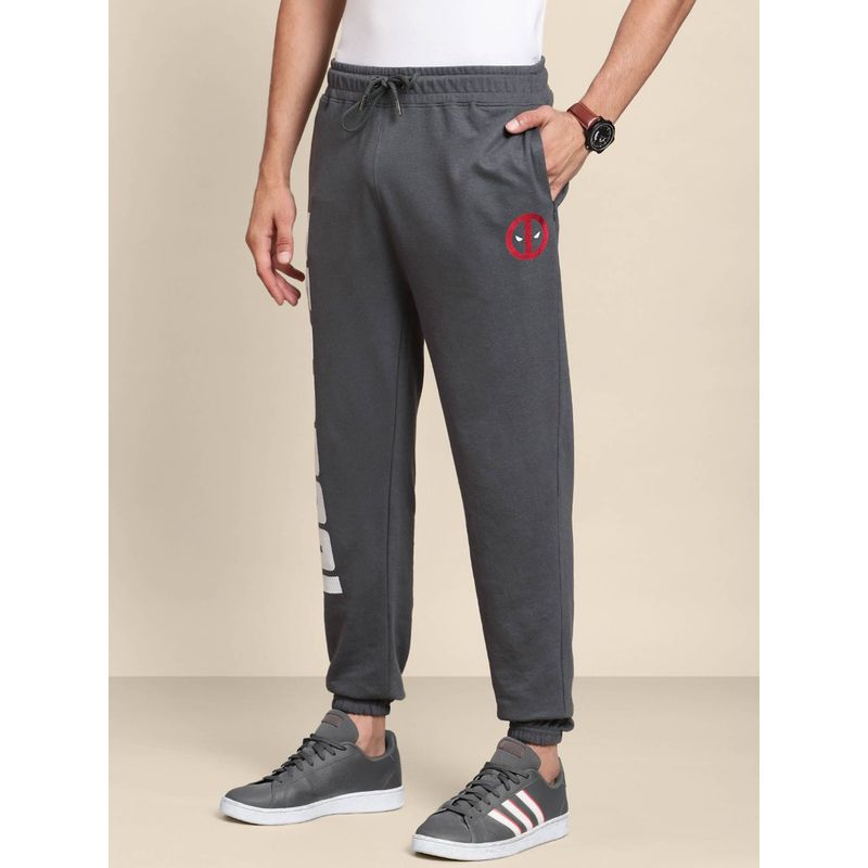 Free Authority Mens Deadpool Printed Grey Joggers (L)
