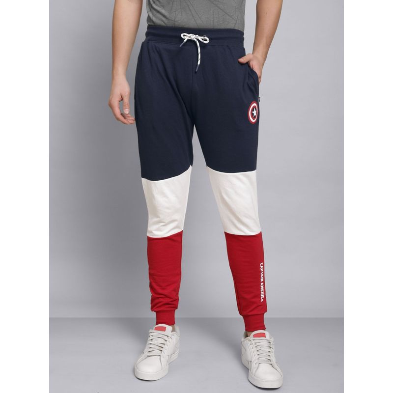 Free Authority Young Men Captain America Printed Multi Color Joggers (XL)