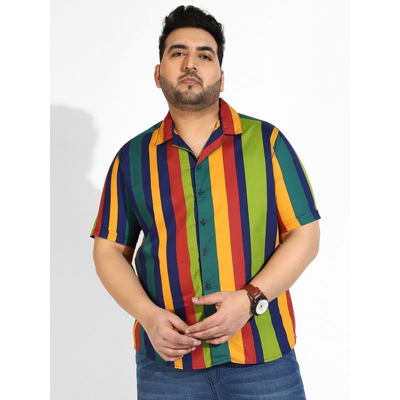Instafab Plus Mens Casual Shirt Multi-Color (3XL)