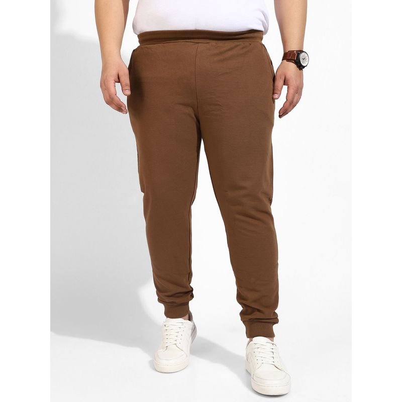 Instafab Plus Mens Casual Track Pants Color Brown (3XL)