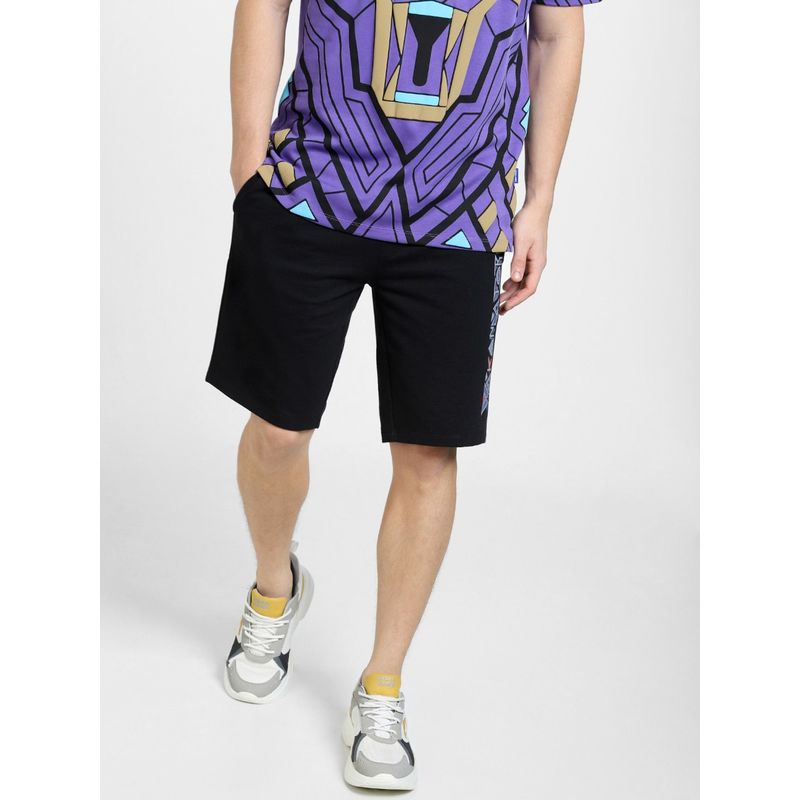Jack & Jones x Black Panther Black Mid Rise Co-ord Shorts (M)