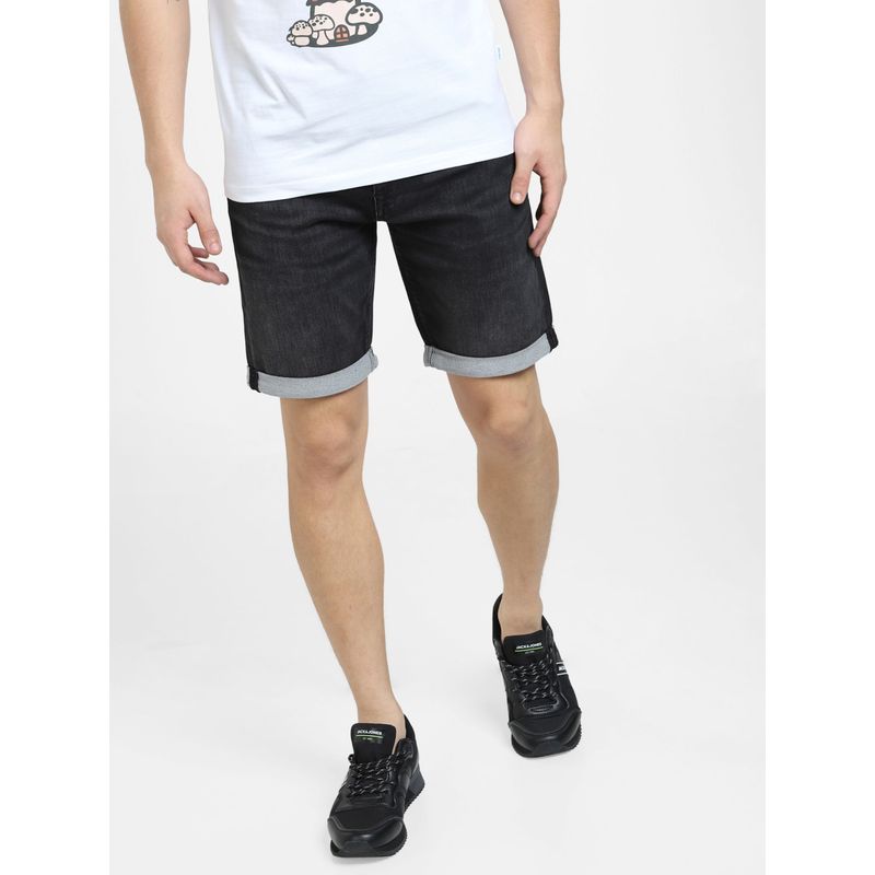 Jack & Jones Black Mid Rise Denim Shorts (L)
