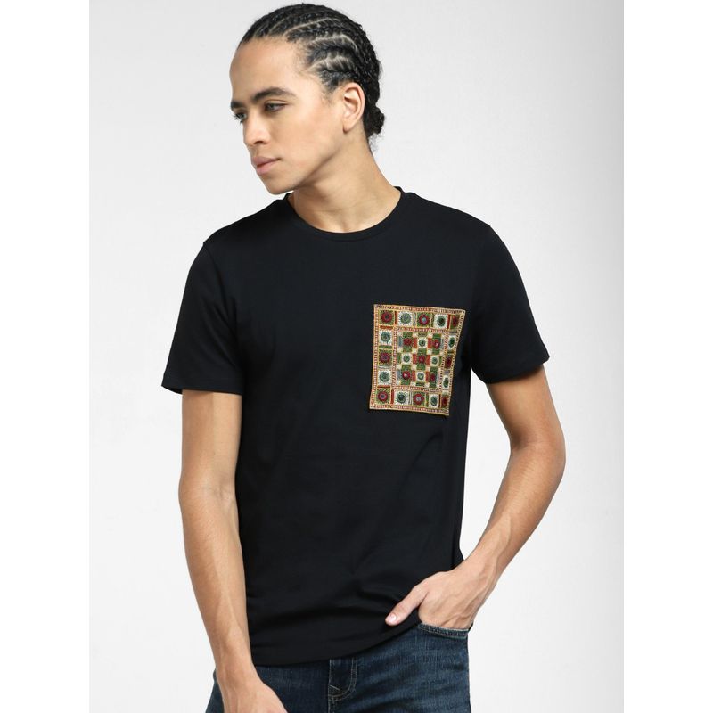 Jack & Jones Black Patchwork Detail T-shirt (S)