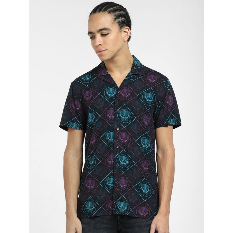 Jack & Jones X Black Panther Purple Printed Short Sleeves Shirt (S)