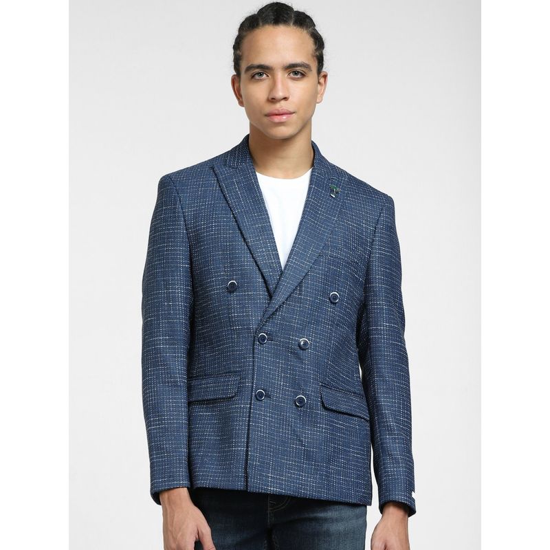 Jack & Jones Navy Blue Printed Blazer -48
