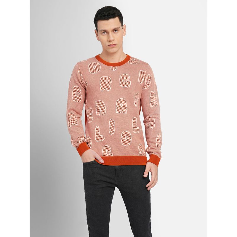 Jack & Jones Orange Printed Pullover (S)