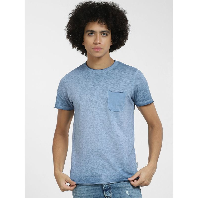Jack & Jones Blue Raw Edge Crew Neck T-shirt (2XL)