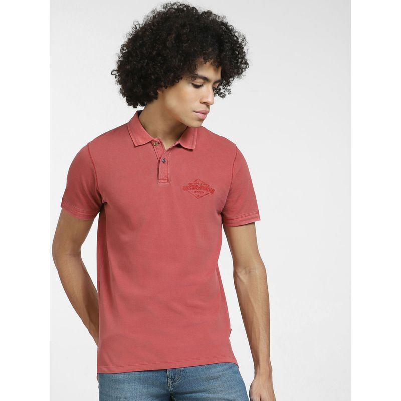 Jack & Jones Red Cotton Polo T-shirt (S)