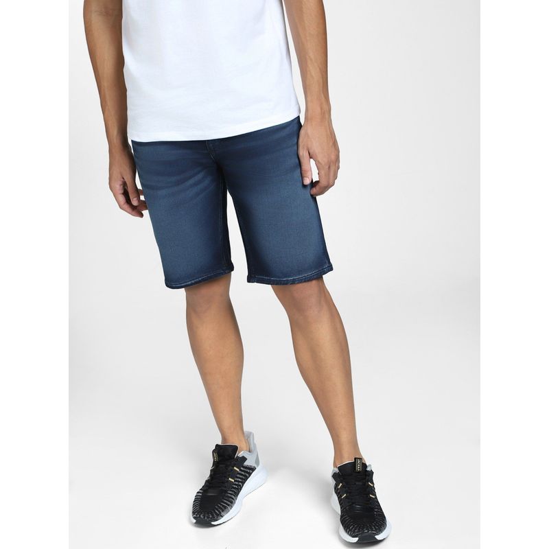 Jack & Jones Men Solid Blue Shorts (S)