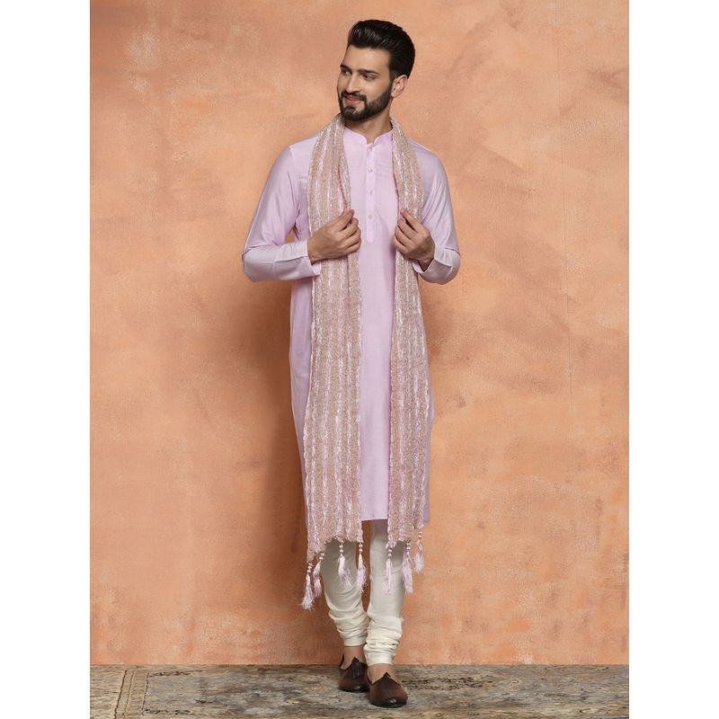 KISAH Men Lavender Kurta (Set of 3) (L)