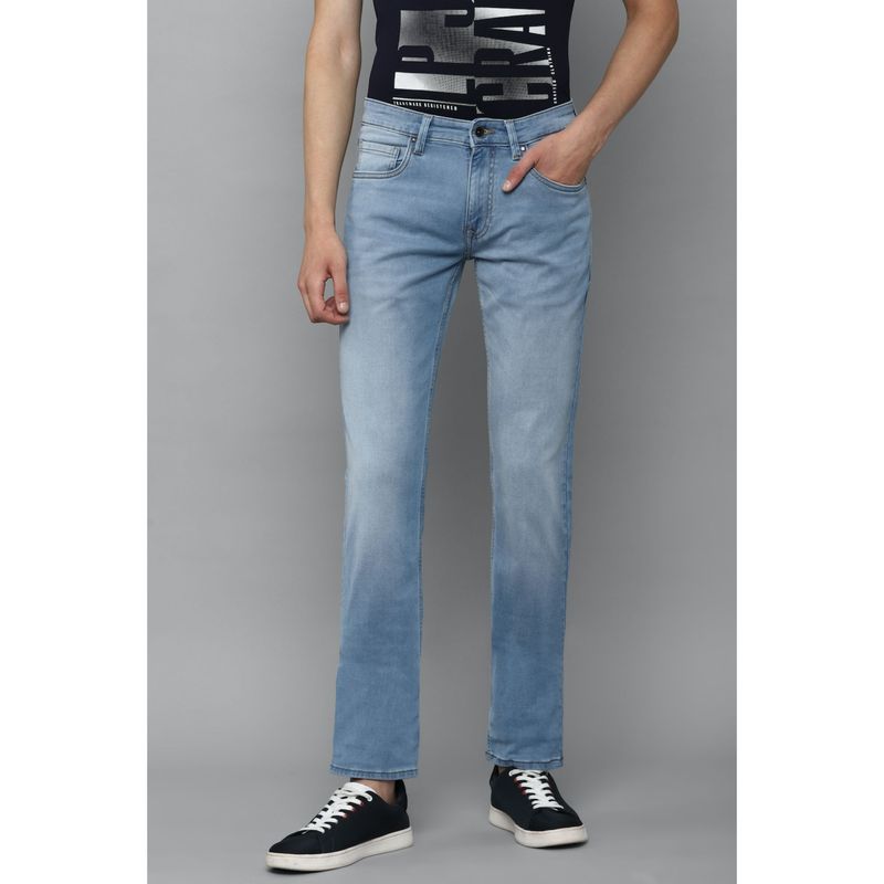 Louis Philippe Jeans Mens Solid Blue Jeans (30)