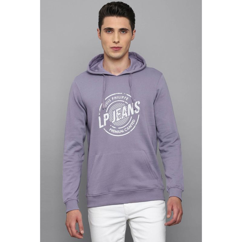 Louis Philippe Purple Hooded Sweatshirt (L)