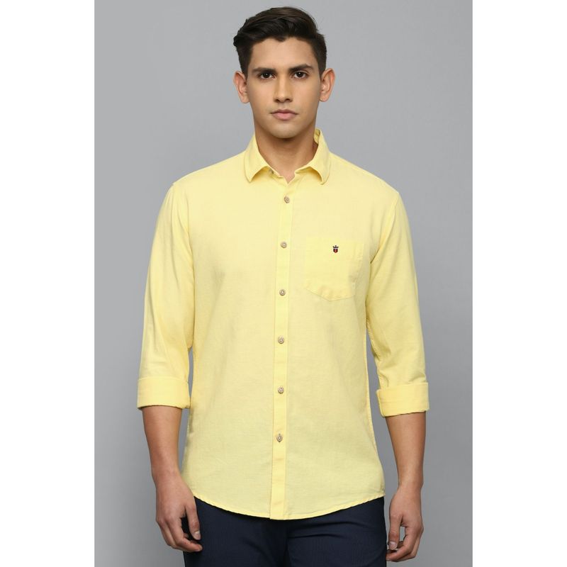 Louis Philippe Men Solid Yellow Shirt (42)
