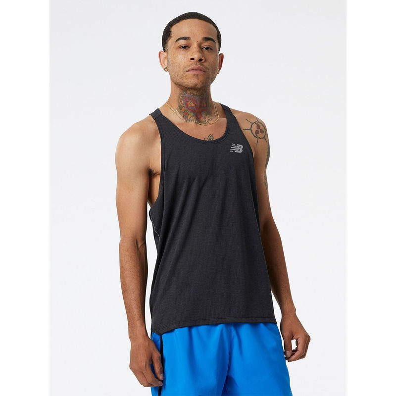 New Balance Mens Black Round Neck Tank (M)