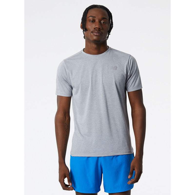New Balance Mens Athletic Grey Round Neck T-Shirt (S)