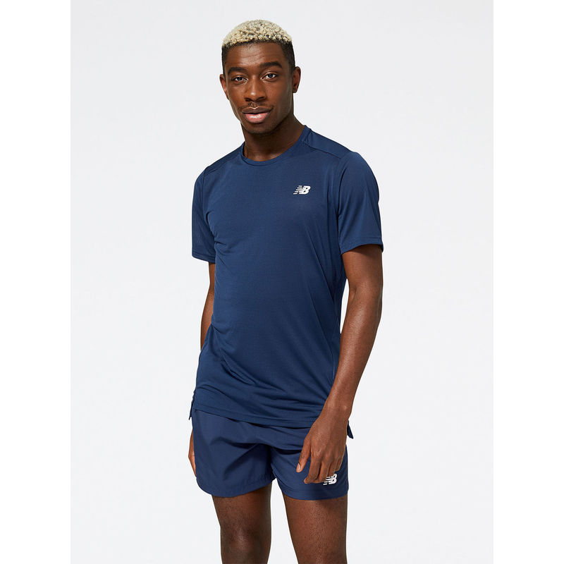 New Balance Mens Natural Indigo Round Neck T-Shirt (S)