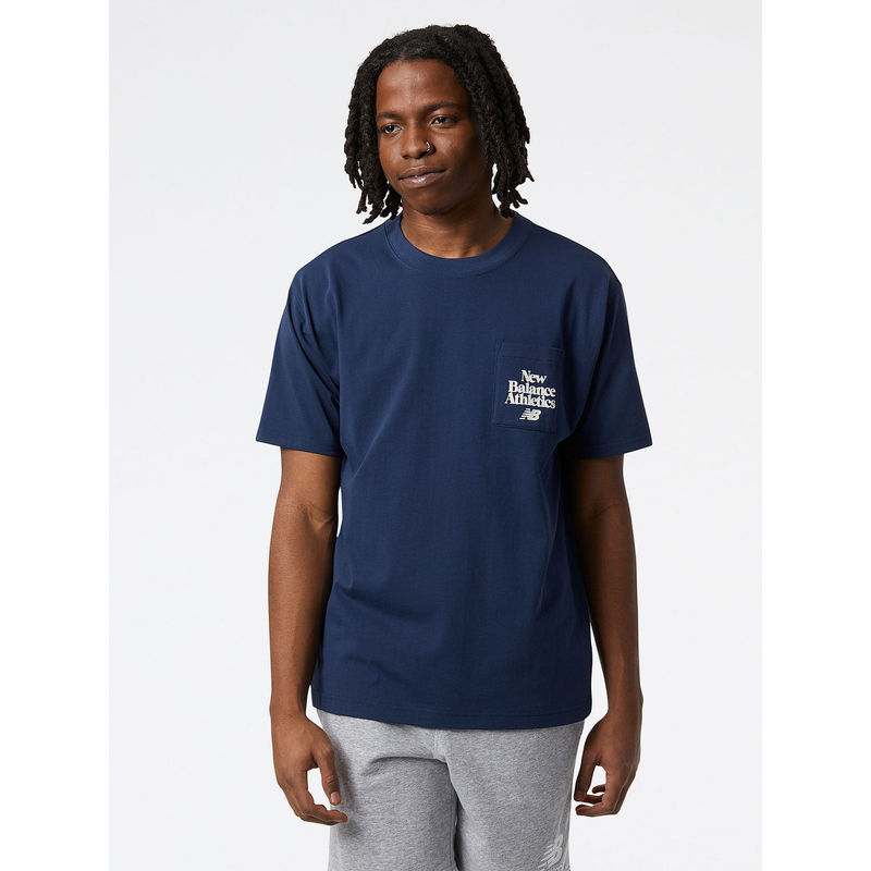 New Balance Mens Natural Indigo Round Neck T-Shirt (S)
