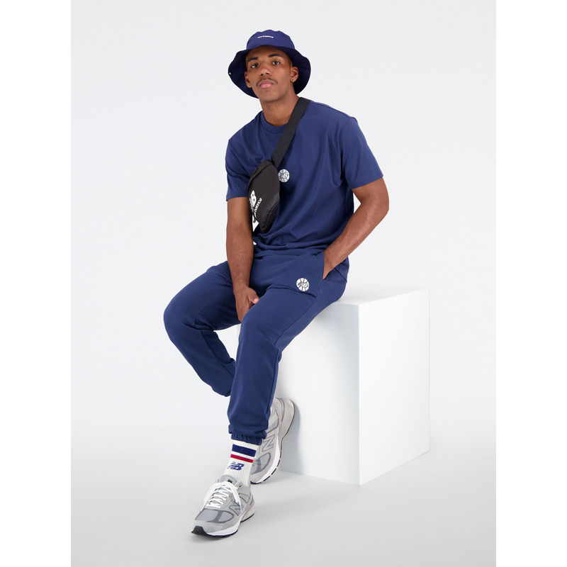 New Balance Mens Nb Navy Round Neck T-Shirt (S)