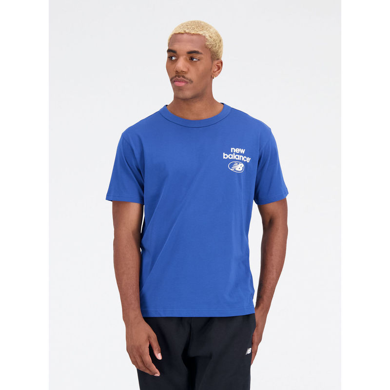 New Balance Mens Atlantic Blue Round Neck T-Shirt (S)