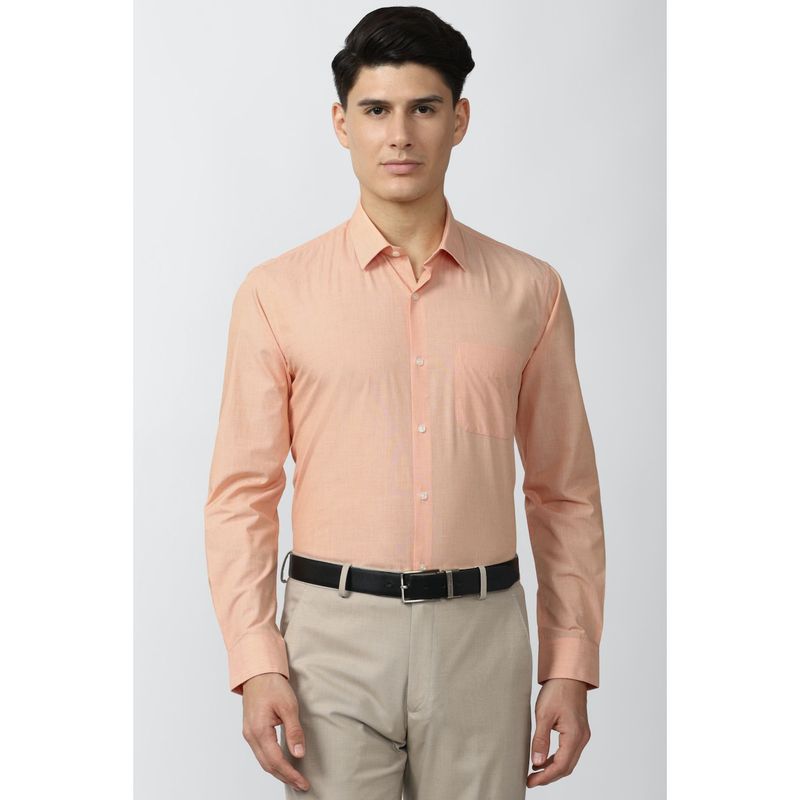 Peter England Men Peach Regular Fit Formal Shirt (40)