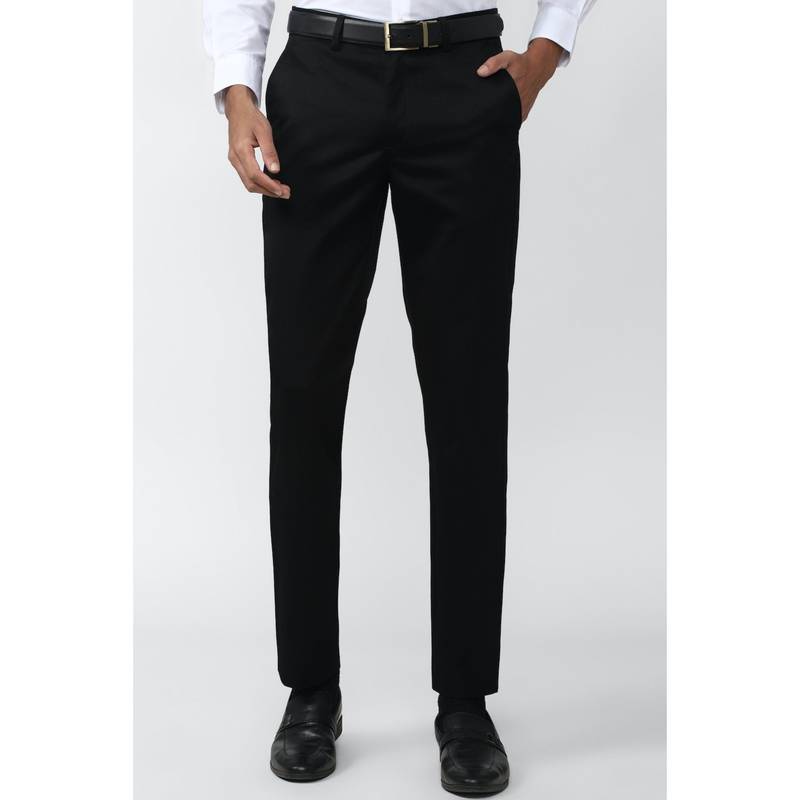 Peter England Men Black Regular Fit Formal Trousers (32)