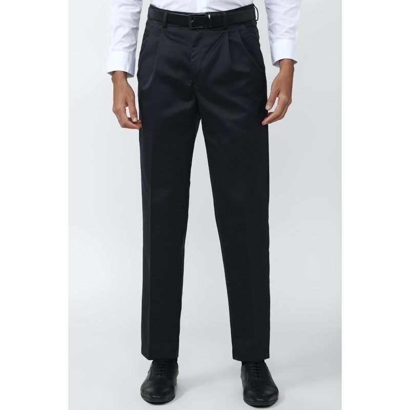 Peter England Men Black Solid Slim Fit Formal Trousers (36)