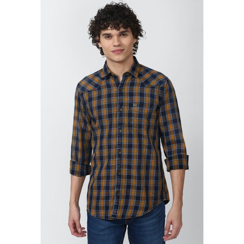 Peter England Men Brown Slim Fit Casual Shirt (39)