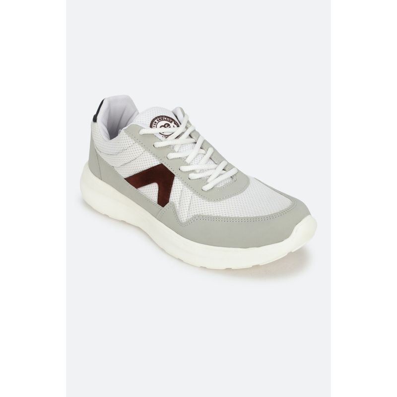 Peter England Men Grey Lace-Up Shoes (UK 9)