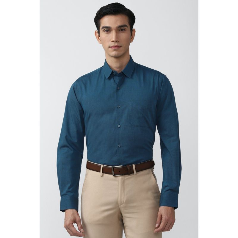 Peter England Men Navy Regular Fit Formal Shirt (39)