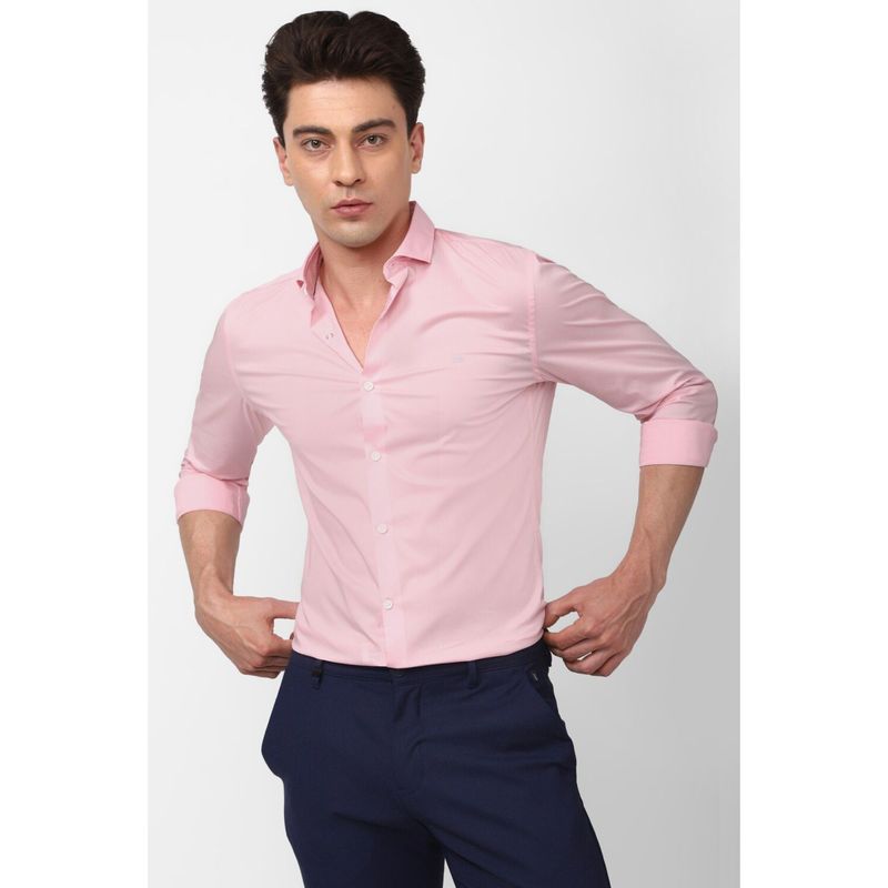 Peter England Men Pink Super Slim Fit Formal Shirt (44)