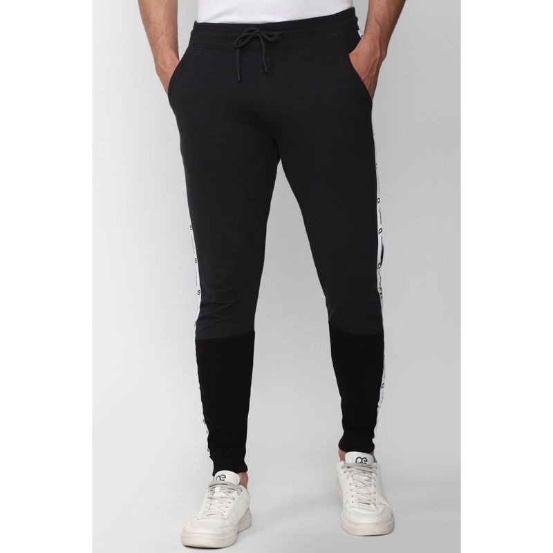 Peter England Men Black Print Casual Jogger Pants (36)