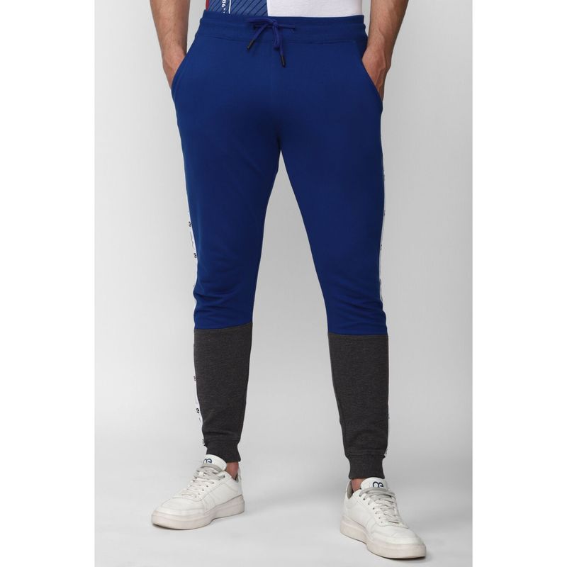Peter England Men Blue Print Casual Jogger Pants (30)