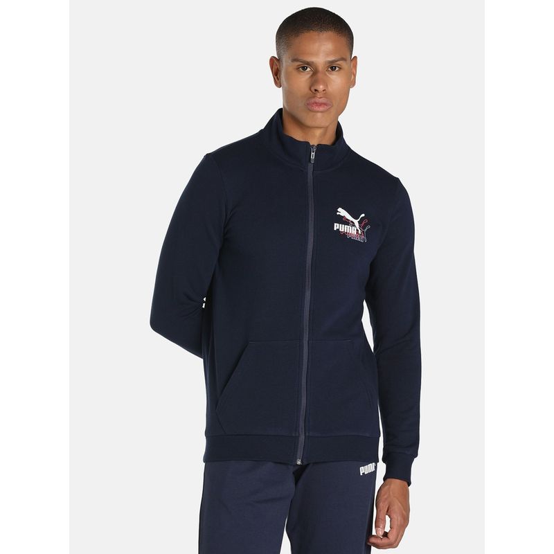 Puma Knitted Mens Navy Blue Jacket (L)
