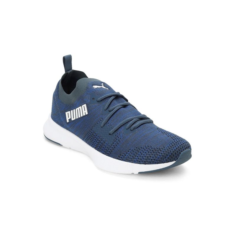 Puma Flyer Runner Engineered Knit Men Blue Running Shoes (UK 7)