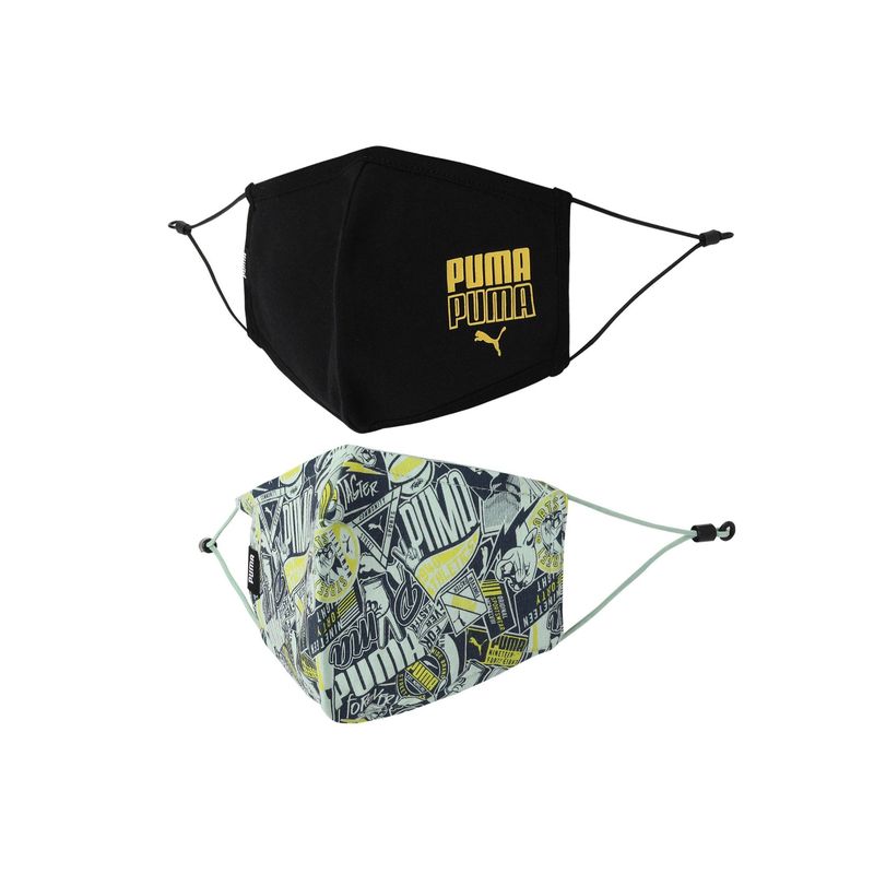 Puma Black and Green Pack of 2 Face Mask II (M)