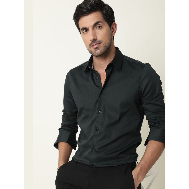 RARE RABBIT Holand Dark Olive Casual Shirts (M)