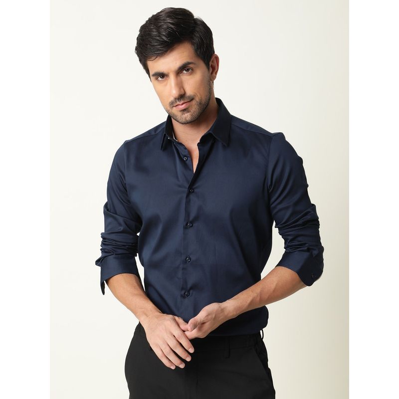 RARE RABBIT Holand Navy Casual Shirts (L)