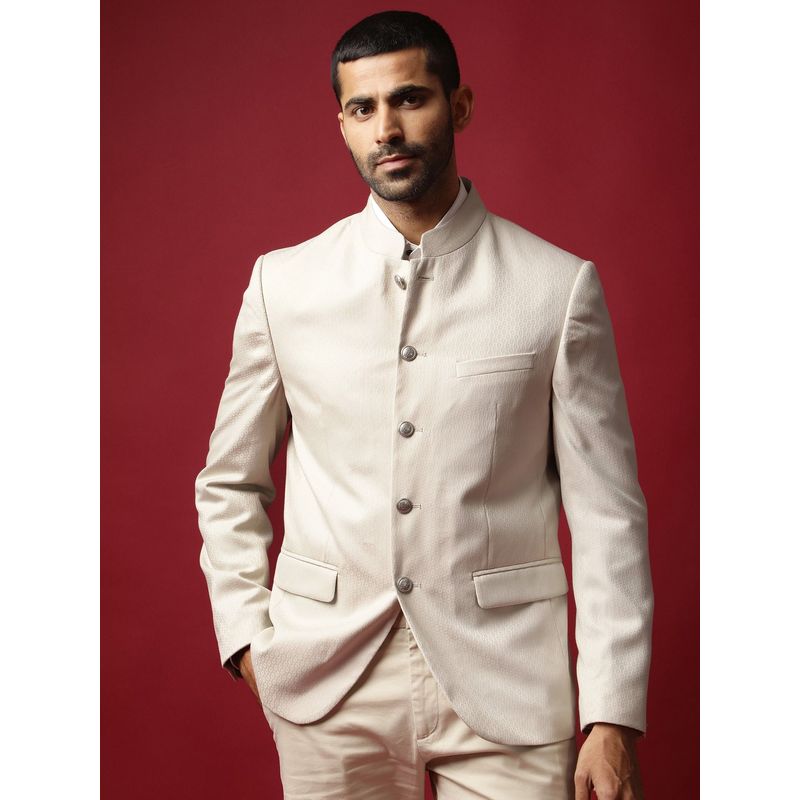 RARE RABBIT Elsie Beige Bandhgala (L)