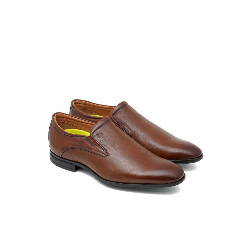 Ruosh Brown Solid-Plain Slip Ons (EURO 40)
