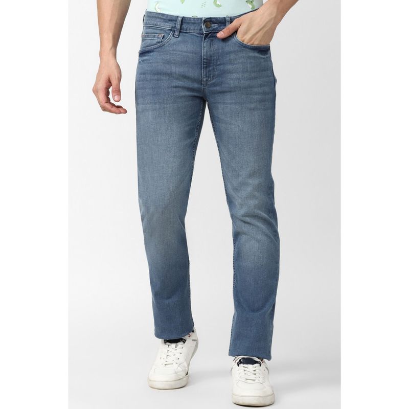 Simon Carter Mens Blue Solid Slim Fit Jeans (30)