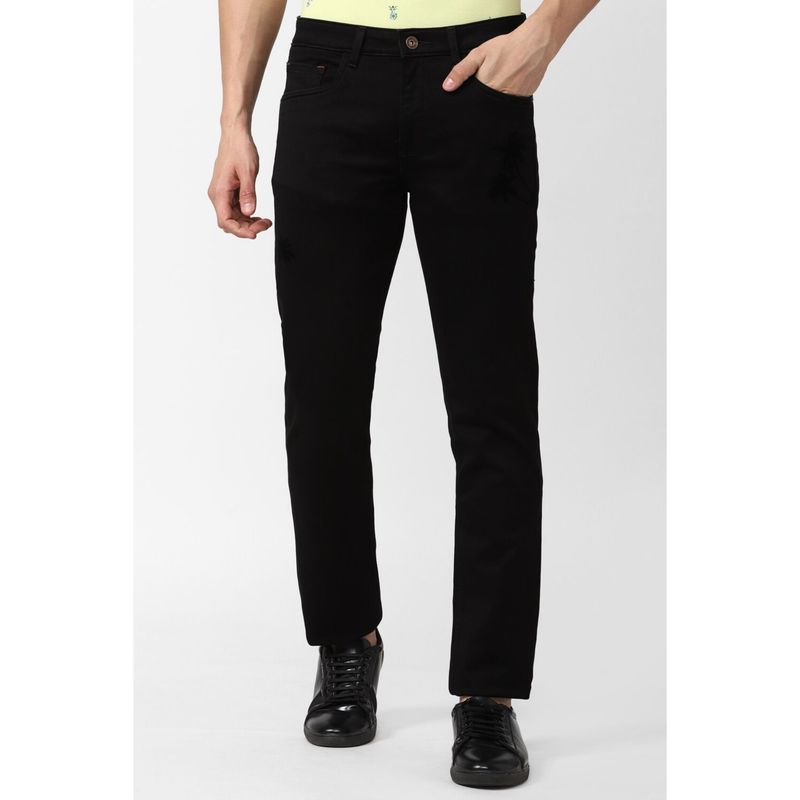 Simon Carter Mens Black Solid Slim Fit Jeans (30)