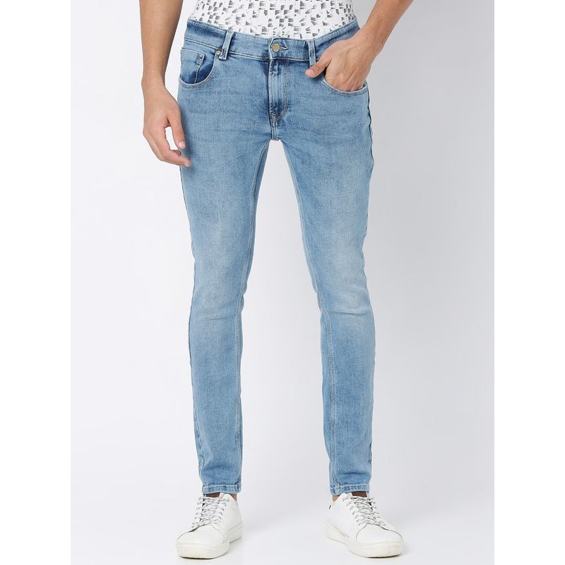 Spykar Light Blue Cotton Super Slim Fit Tapered Length Jeans for Men (Super Skinny) (33)