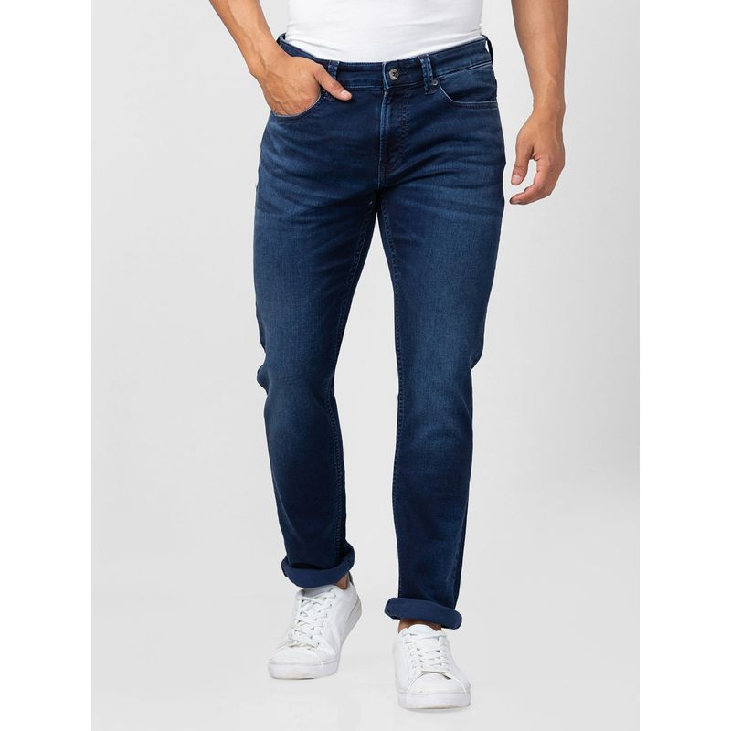 Spykar Men Dark Blue Cotton Regular Fit Narrow Length Jeans (Rover) (30)