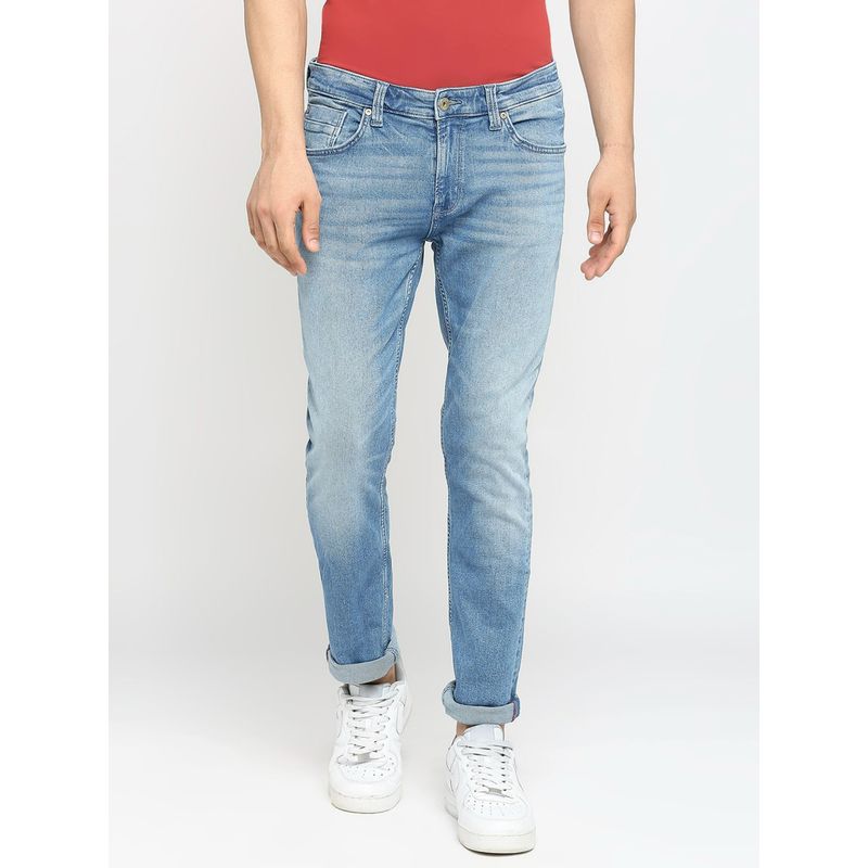 Spykar Men Light Blue Cotton Regular Fit Narrow Length Jeans (Rover) (34)