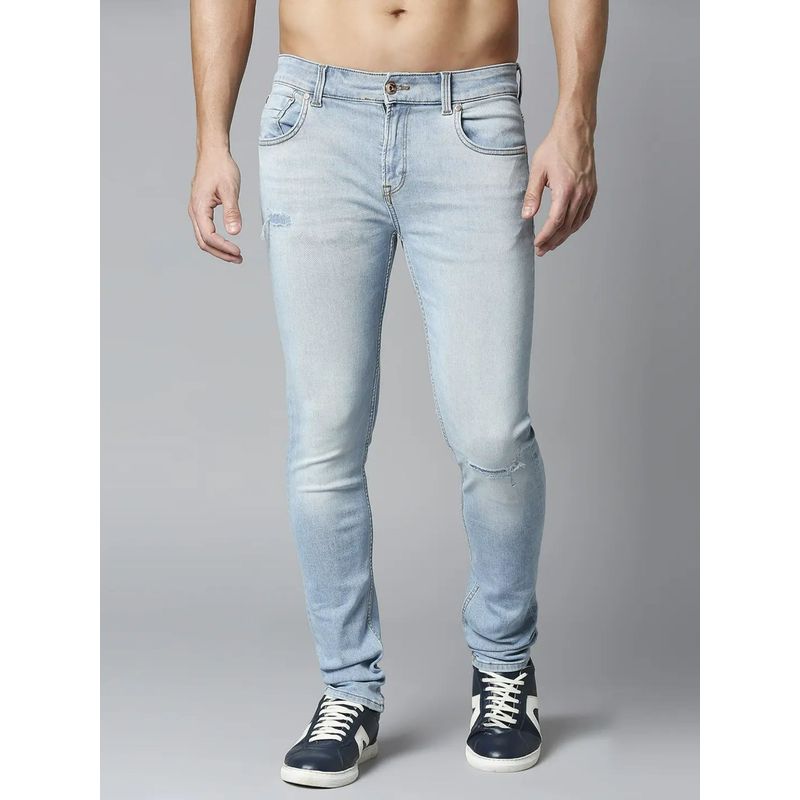 Spykar Limited Edition Light Blue Slim Fit Premium Stretchable Denim For Men (36)