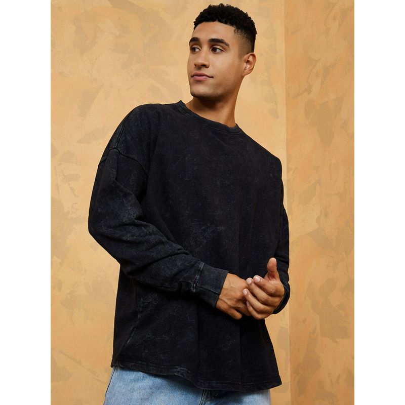 Styli Black Longline Oversized Sweatshirt (L)