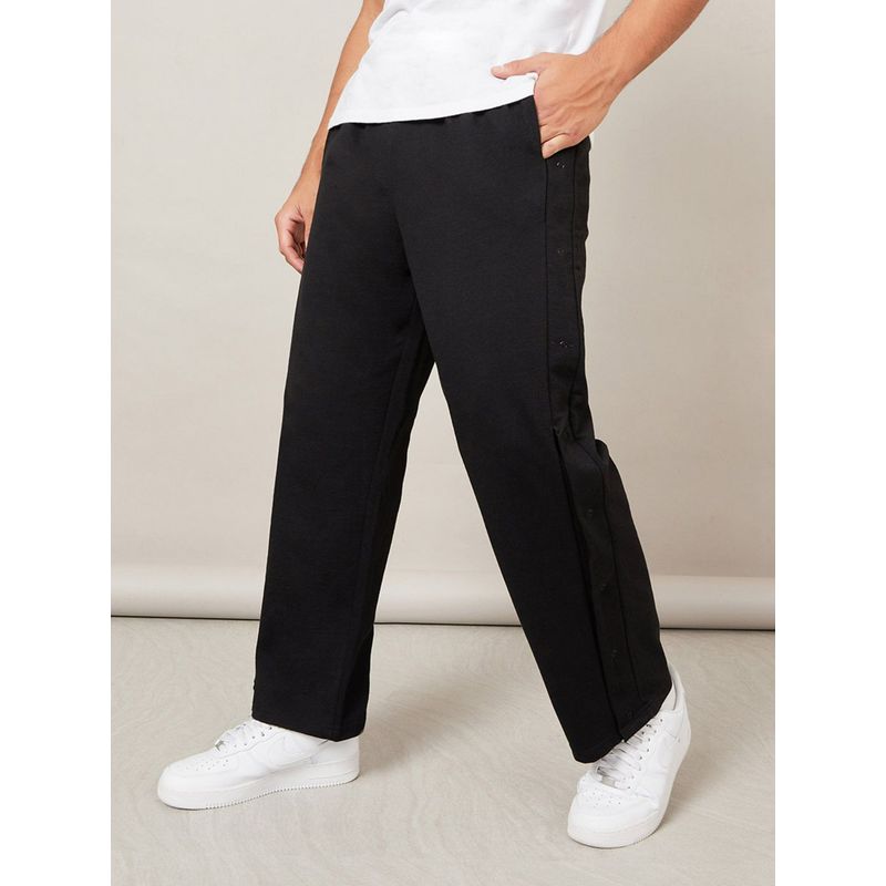 Styli Oversized Straight Leg Jogger with Popper Button (L)