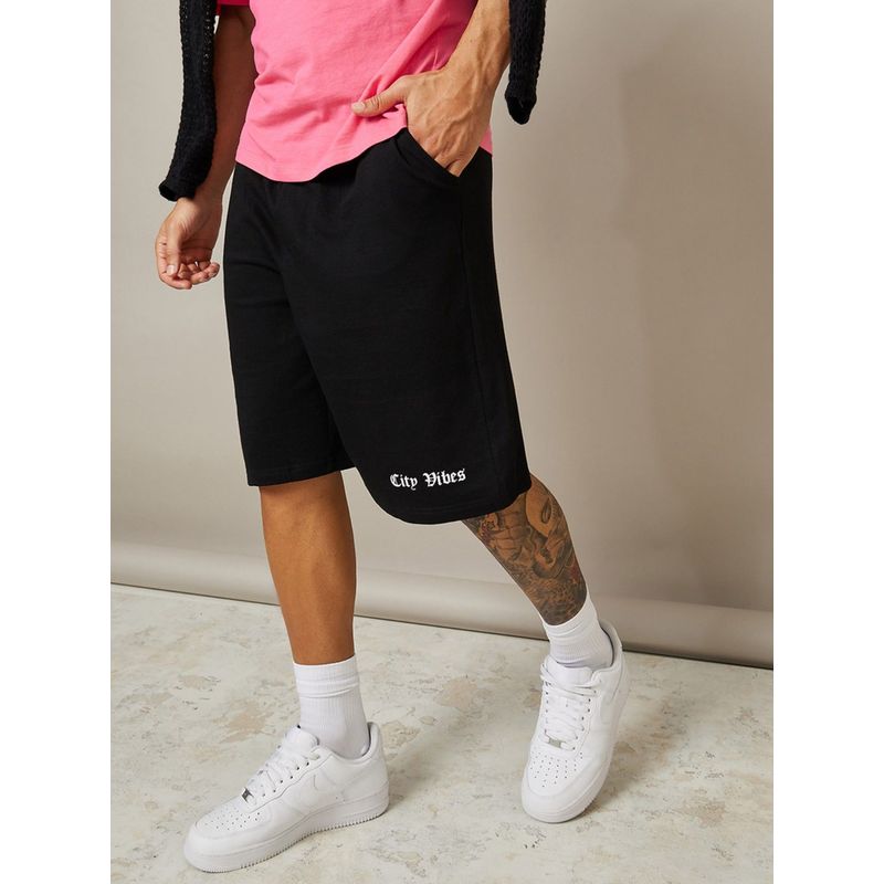 Styli City Vibes Print Oversized Shorts (S)