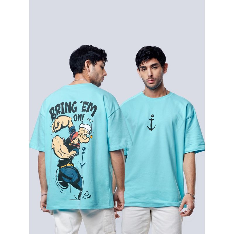 The Souled Store Popeye: Bring Em On Printed Cotton Oversized T-Shirts (M)